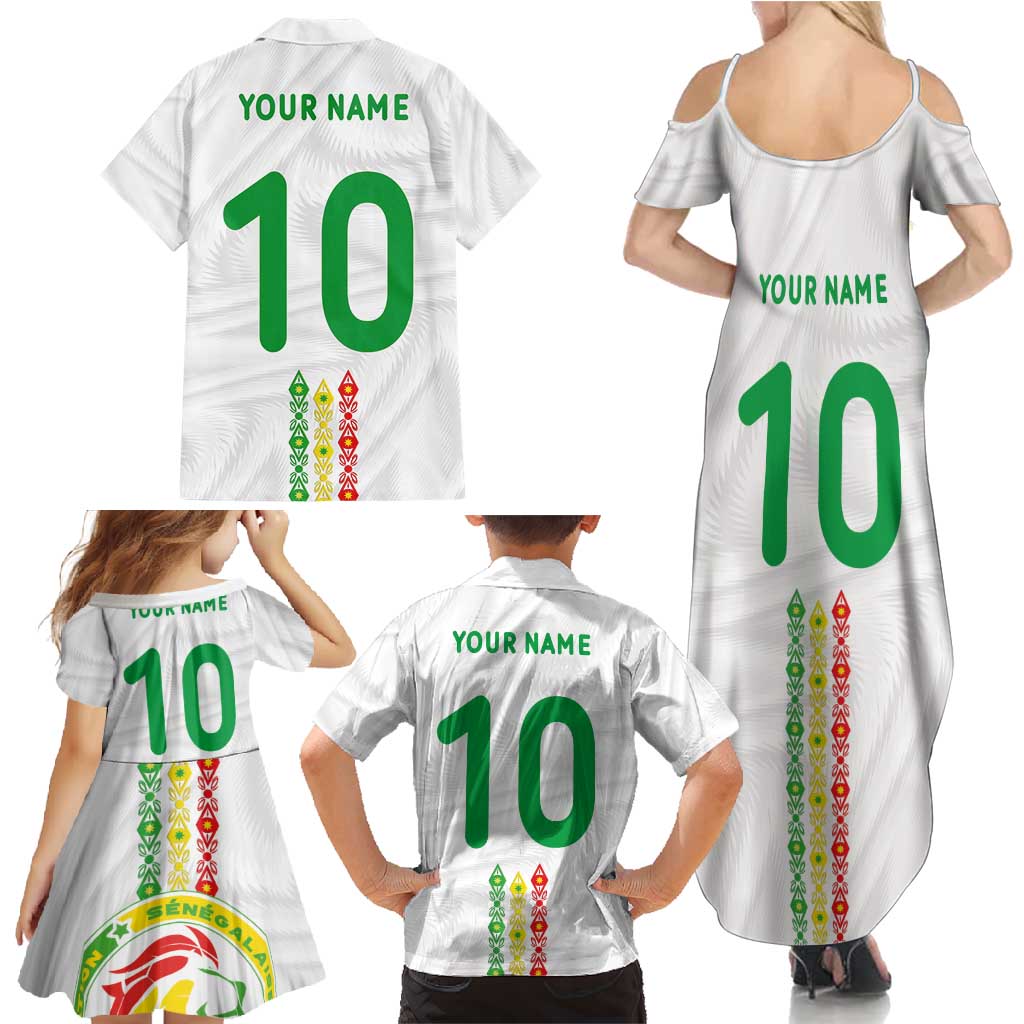 Custom Senegal Football Family Matching Summer Maxi Dress and Hawaiian Shirt Tricolor Traditional Patterns Sporty Style - Wonder Print Shop