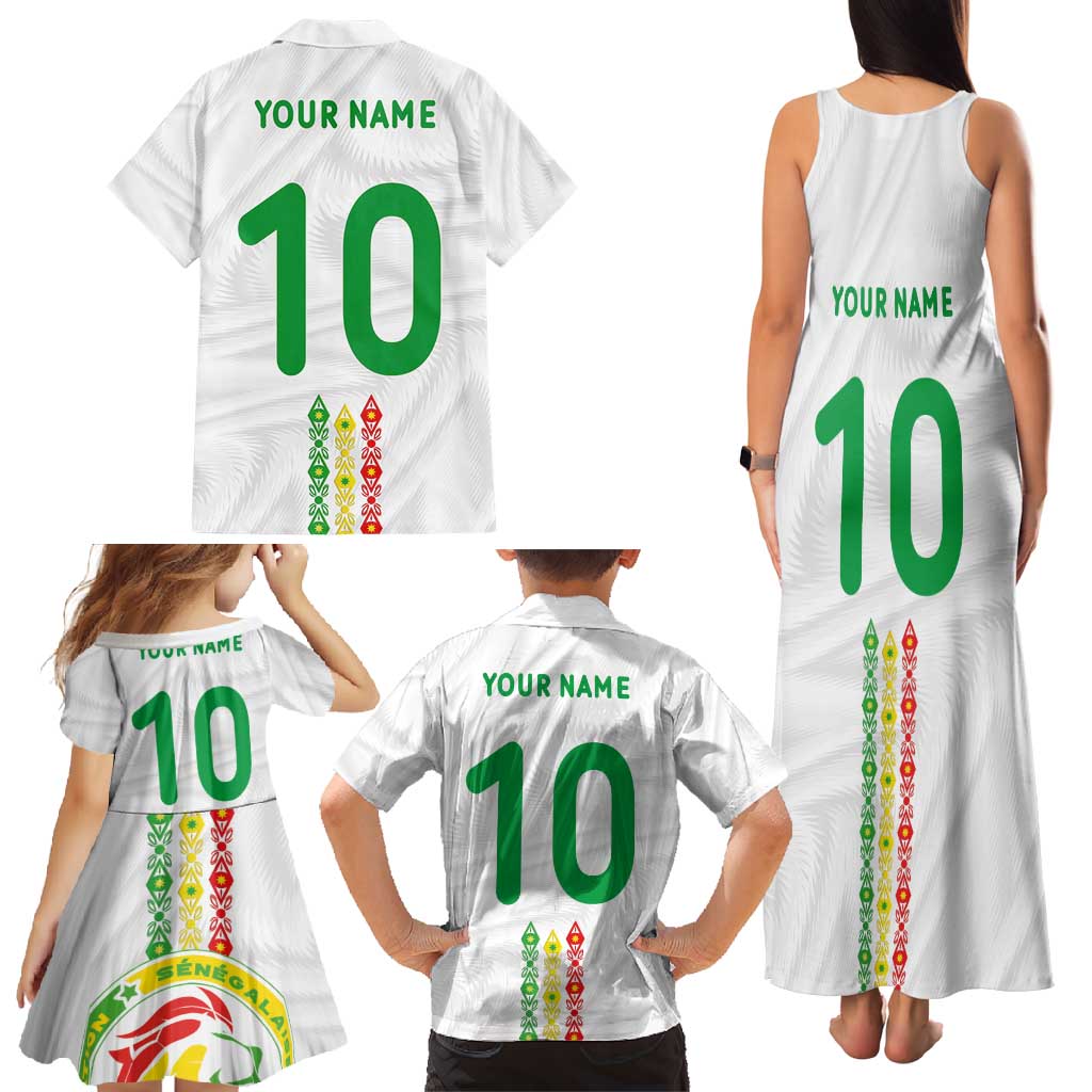 Custom Senegal Football Family Matching Tank Maxi Dress and Hawaiian Shirt Tricolor Traditional Patterns Sporty Style - Wonder Print Shop