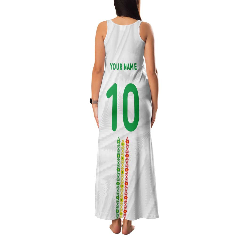 Custom Senegal Football Family Matching Tank Maxi Dress and Hawaiian Shirt Tricolor Traditional Patterns Sporty Style - Wonder Print Shop