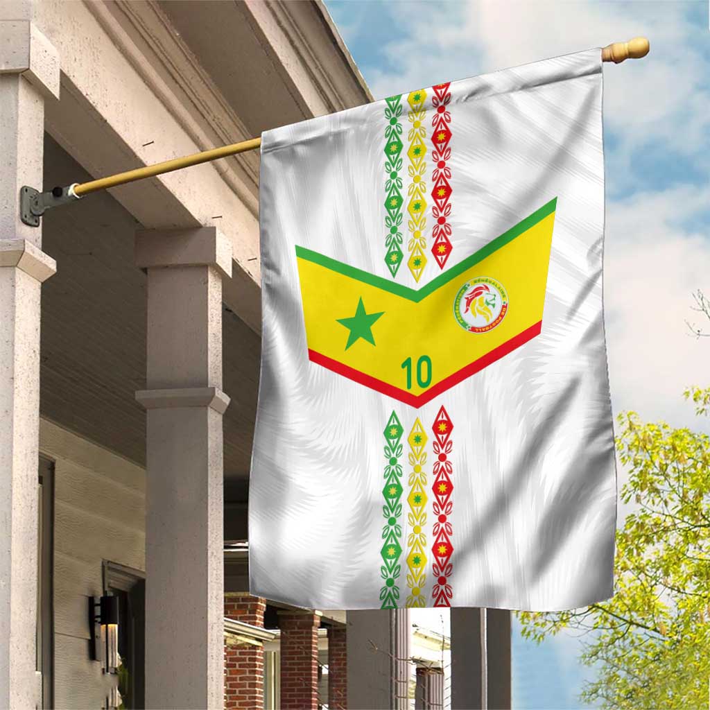 Custom Senegal Football Garden Flag Tricolor Traditional Patterns Sporty Style - Wonder Print Shop