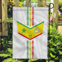 Custom Senegal Football Garden Flag Tricolor Traditional Patterns Sporty Style - Wonder Print Shop