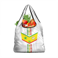 Custom Senegal Football Grocery Bag Tricolor Traditional Patterns Sporty Style - Wonder Print Shop