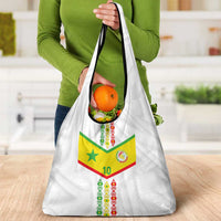 Custom Senegal Football Grocery Bag Tricolor Traditional Patterns Sporty Style - Wonder Print Shop