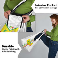 Custom Senegal Football Grocery Bag Tricolor Traditional Patterns Sporty Style - Wonder Print Shop