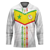 Custom Senegal Football Hockey Jersey Tricolor Traditional Patterns Sporty Style - Wonder Print Shop