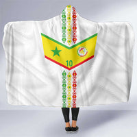 Custom Senegal Football Hooded Blanket Tricolor Traditional Patterns Sporty Style - Wonder Print Shop