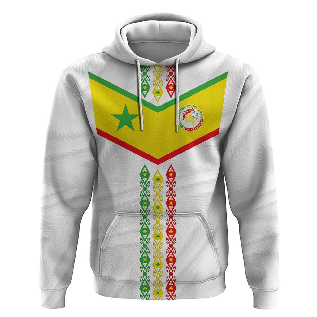 Custom Senegal Football Hoodie Tricolor Traditional Patterns Sporty Style - Wonder Print Shop