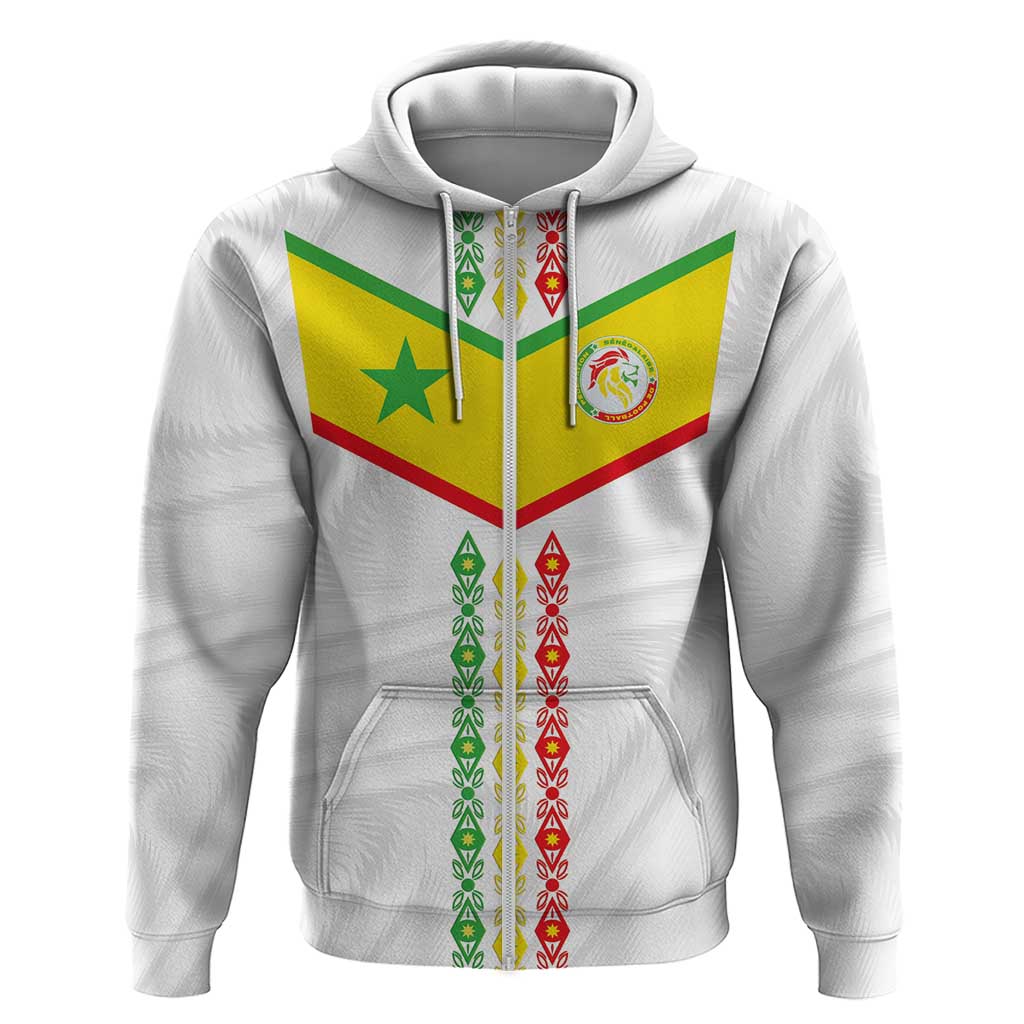 Custom Senegal Football Hoodie Tricolor Traditional Patterns Sporty Style - Wonder Print Shop