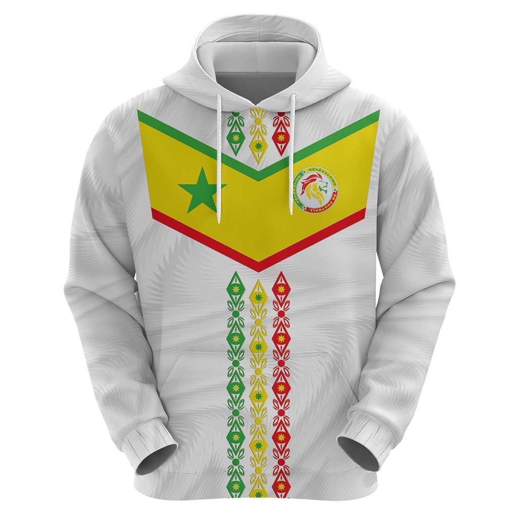 Custom Senegal Football Hoodie Tricolor Traditional Patterns Sporty Style - Wonder Print Shop