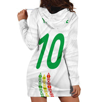 Custom Senegal Football Hoodie Dress Tricolor Traditional Patterns Sporty Style - Wonder Print Shop