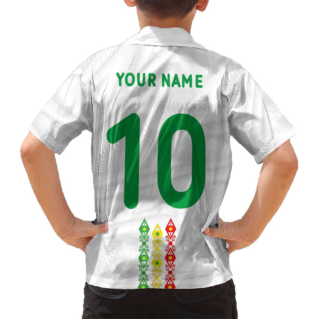 Custom Senegal Football Kid Hawaiian Shirt Tricolor Traditional Patterns Sporty Style - Wonder Print Shop