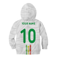 Custom Senegal Football Kid Hoodie Tricolor Traditional Patterns Sporty Style - Wonder Print Shop