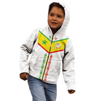 Custom Senegal Football Kid Hoodie Tricolor Traditional Patterns Sporty Style - Wonder Print Shop