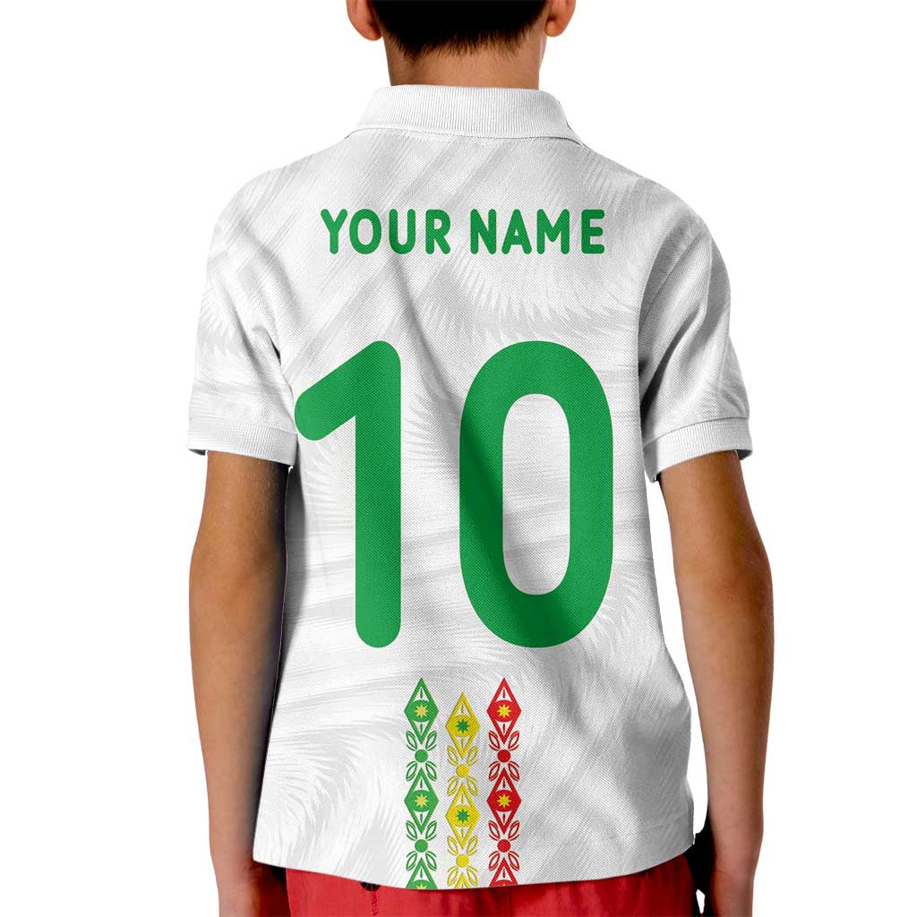Custom Senegal Football Kid Polo Shirt Tricolor Traditional Patterns Sporty Style - Wonder Print Shop