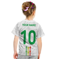 Custom Senegal Football Kid T Shirt Tricolor Traditional Patterns Sporty Style - Wonder Print Shop