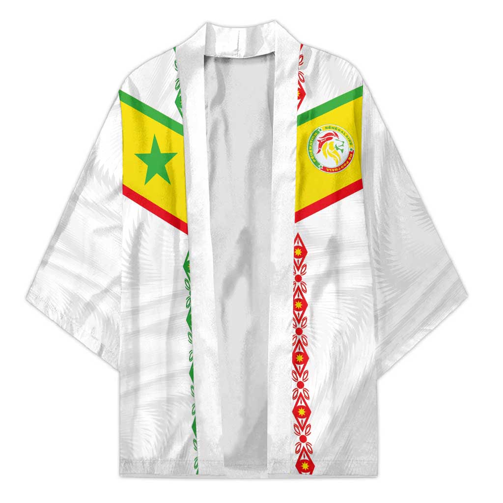 Custom Senegal Football Kimono Tricolor Traditional Patterns Sporty Style - Wonder Print Shop