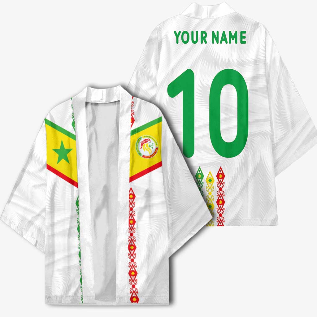 Custom Senegal Football Kimono Tricolor Traditional Patterns Sporty Style - Wonder Print Shop