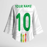 Custom Senegal Football Kimono Sleeve Blouse Tricolor Traditional Patterns Sporty Style - Wonder Print Shop