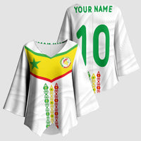 Custom Senegal Football Kimono Sleeve Blouse Tricolor Traditional Patterns Sporty Style - Wonder Print Shop