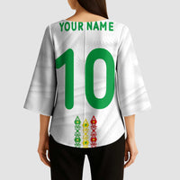 Custom Senegal Football Kimono Sleeve Blouse Tricolor Traditional Patterns Sporty Style - Wonder Print Shop