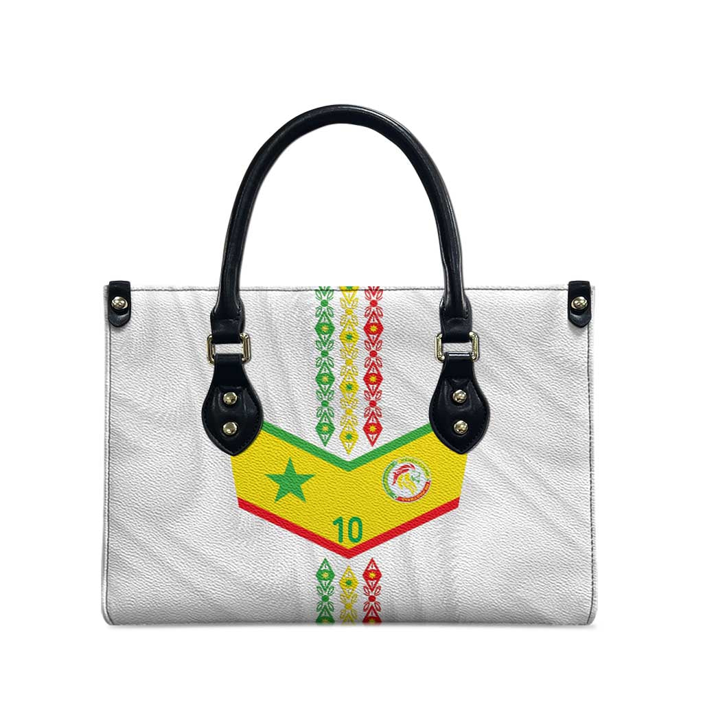 Custom Senegal Football Leather Bag Tricolor Traditional Patterns Sporty Style - Wonder Print Shop
