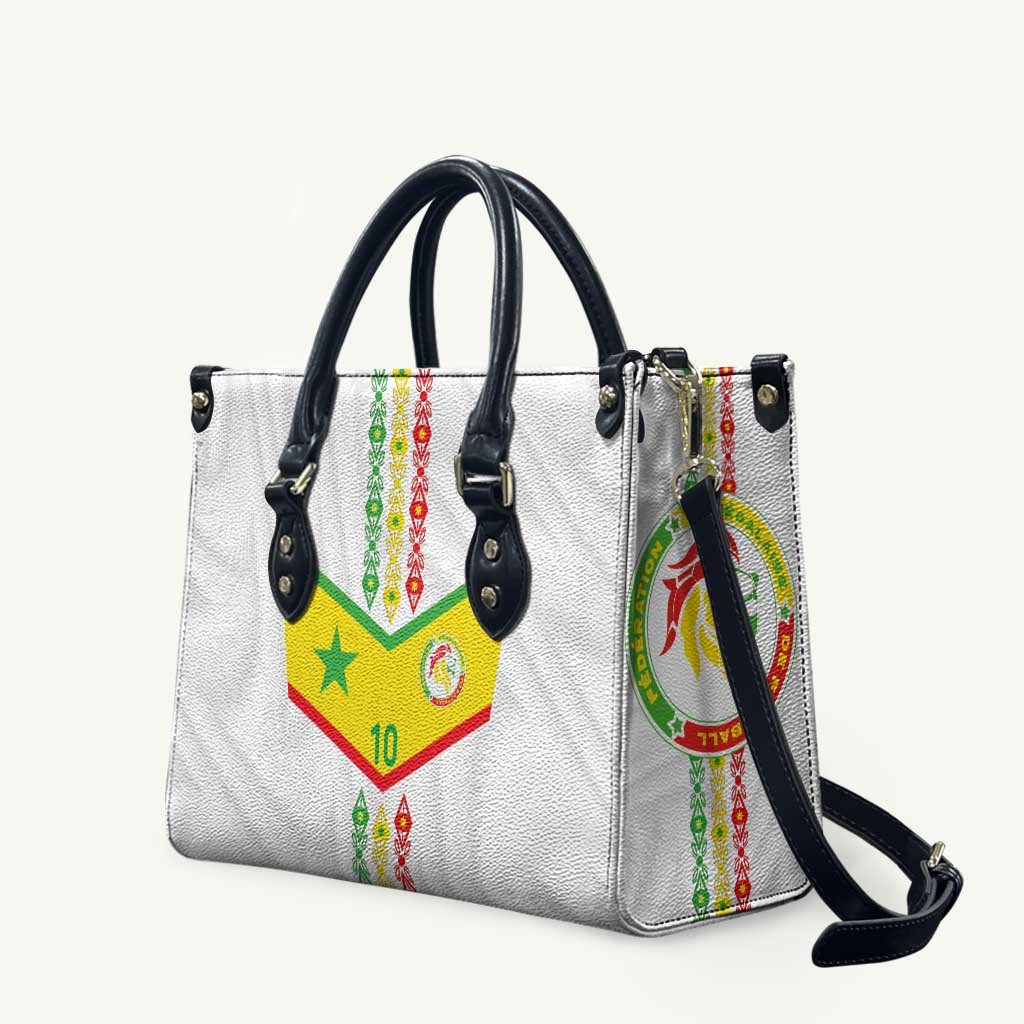 Custom Senegal Football Leather Bag Tricolor Traditional Patterns Sporty Style - Wonder Print Shop