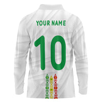 Custom Senegal Football Long Sleeve Polo Shirt Tricolor Traditional Patterns Sporty Style - Wonder Print Shop