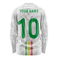 Custom Senegal Football Long Sleeve Shirt Tricolor Traditional Patterns Sporty Style - Wonder Print Shop