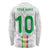 Custom Senegal Football Long Sleeve Shirt Tricolor Traditional Patterns Sporty Style - Wonder Print Shop