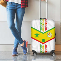Custom Senegal Football Luggage Cover Tricolor Traditional Patterns Sporty Style - Wonder Print Shop