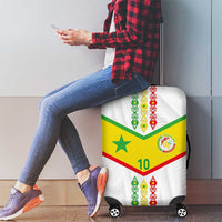 Custom Senegal Football Luggage Cover Tricolor Traditional Patterns Sporty Style - Wonder Print Shop