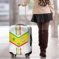 Custom Senegal Football Luggage Cover Tricolor Traditional Patterns Sporty Style - Wonder Print Shop