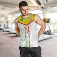 Custom Senegal Football Men Tank Top Tricolor Traditional Patterns Sporty Style - Wonder Print Shop
