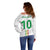 Custom Senegal Football Off Shoulder Sweater Tricolor Traditional Patterns Sporty Style - Wonder Print Shop