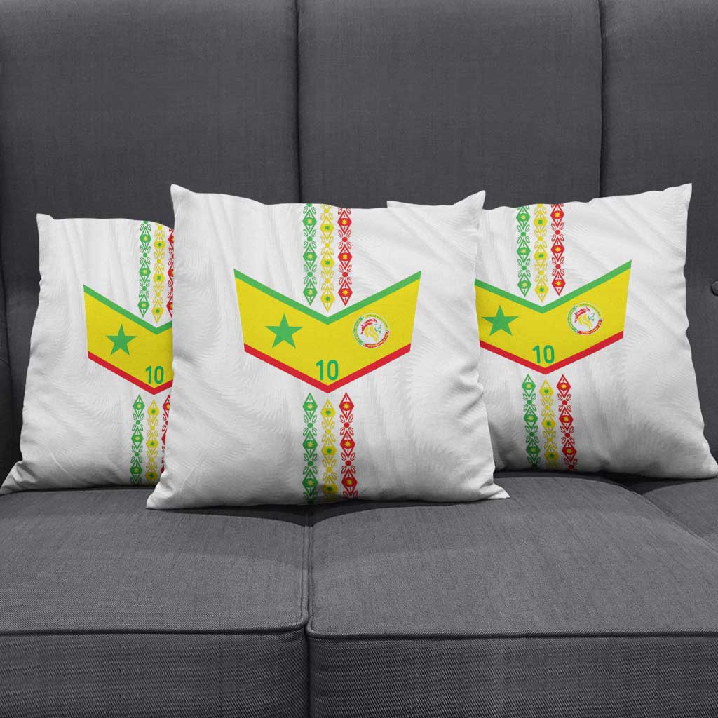 Custom Senegal Football Pillow Cover Tricolor Traditional Patterns Sporty Style - Wonder Print Shop