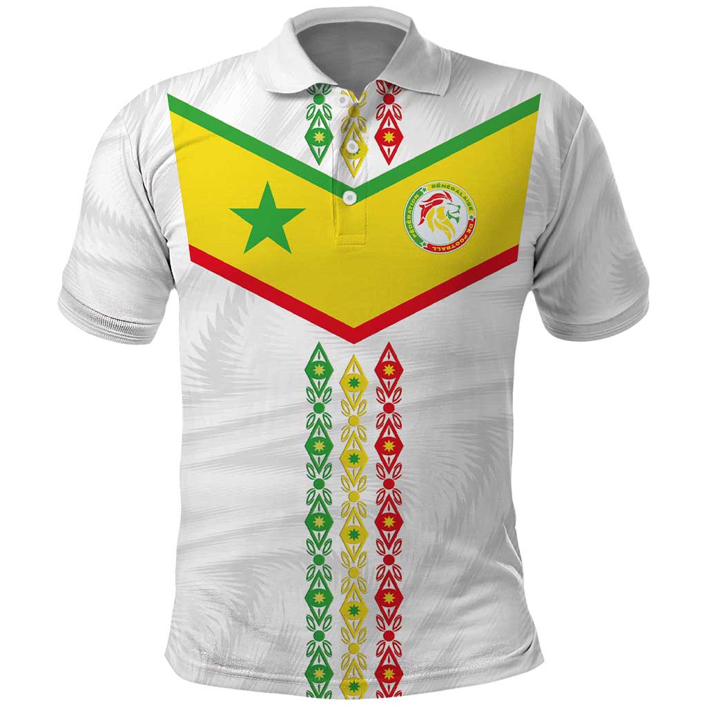 Custom Senegal Football Polo Shirt Tricolor Traditional Patterns Sporty Style - Wonder Print Shop