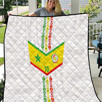 Custom Senegal Football Quilt Tricolor Traditional Patterns Sporty Style - Wonder Print Shop