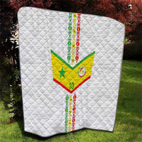 Custom Senegal Football Quilt Tricolor Traditional Patterns Sporty Style - Wonder Print Shop