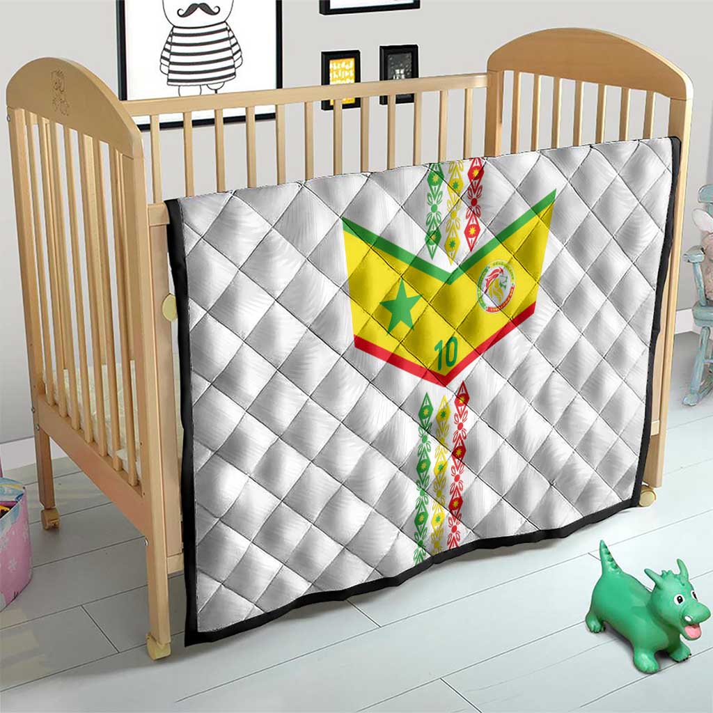 Custom Senegal Football Quilt Tricolor Traditional Patterns Sporty Style - Wonder Print Shop