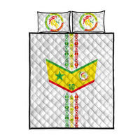 Custom Senegal Football Quilt Bed Set Tricolor Traditional Patterns Sporty Style - Wonder Print Shop