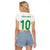 Custom Senegal Football Raglan Cropped T Shirt Tricolor Traditional Patterns Sporty Style - Wonder Print Shop