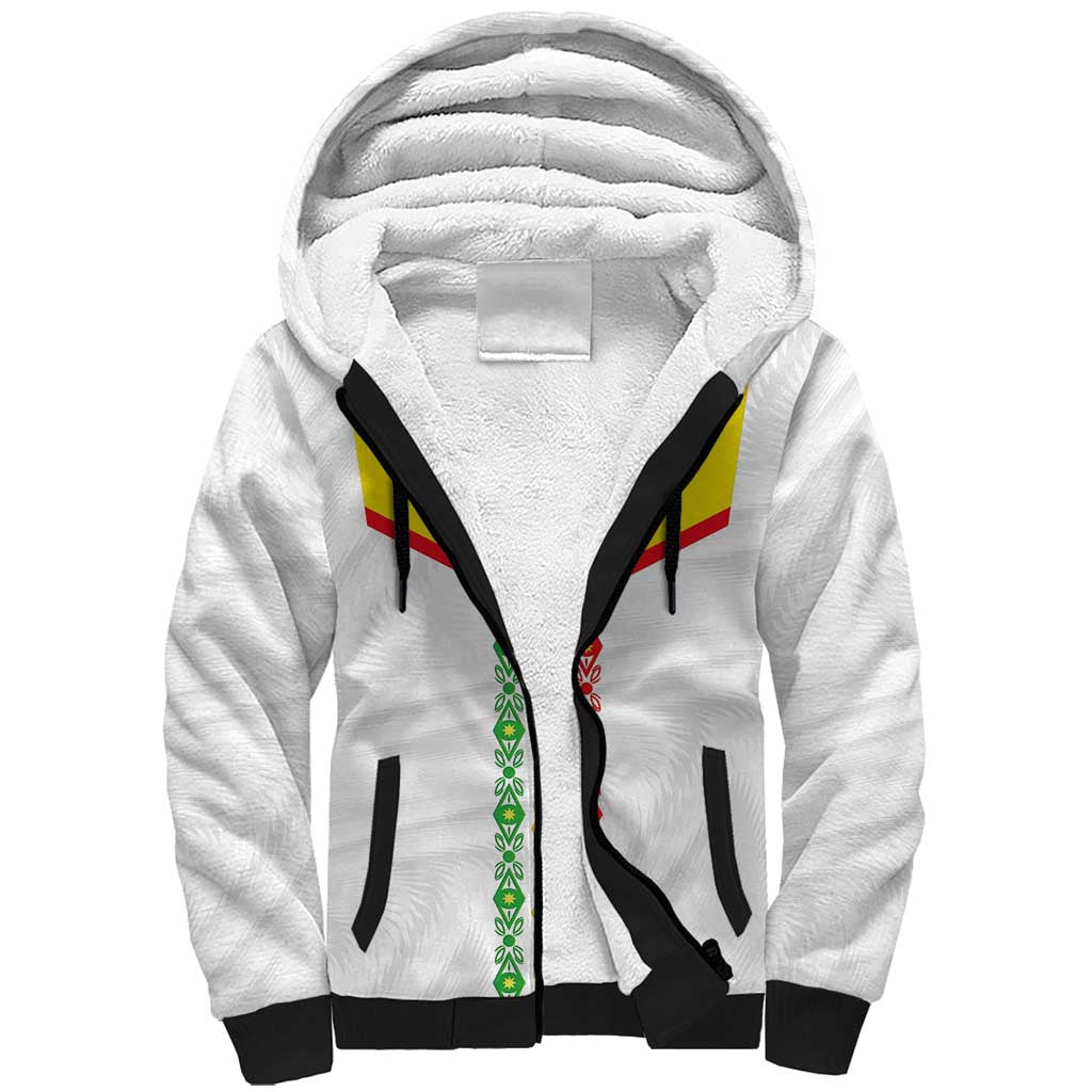 Custom Senegal Football Sherpa Hoodie Tricolor Traditional Patterns Sporty Style - Wonder Print Shop