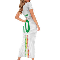 Custom Senegal Football Short Sleeve Bodycon Dress Tricolor Traditional Patterns Sporty Style - Wonder Print Shop