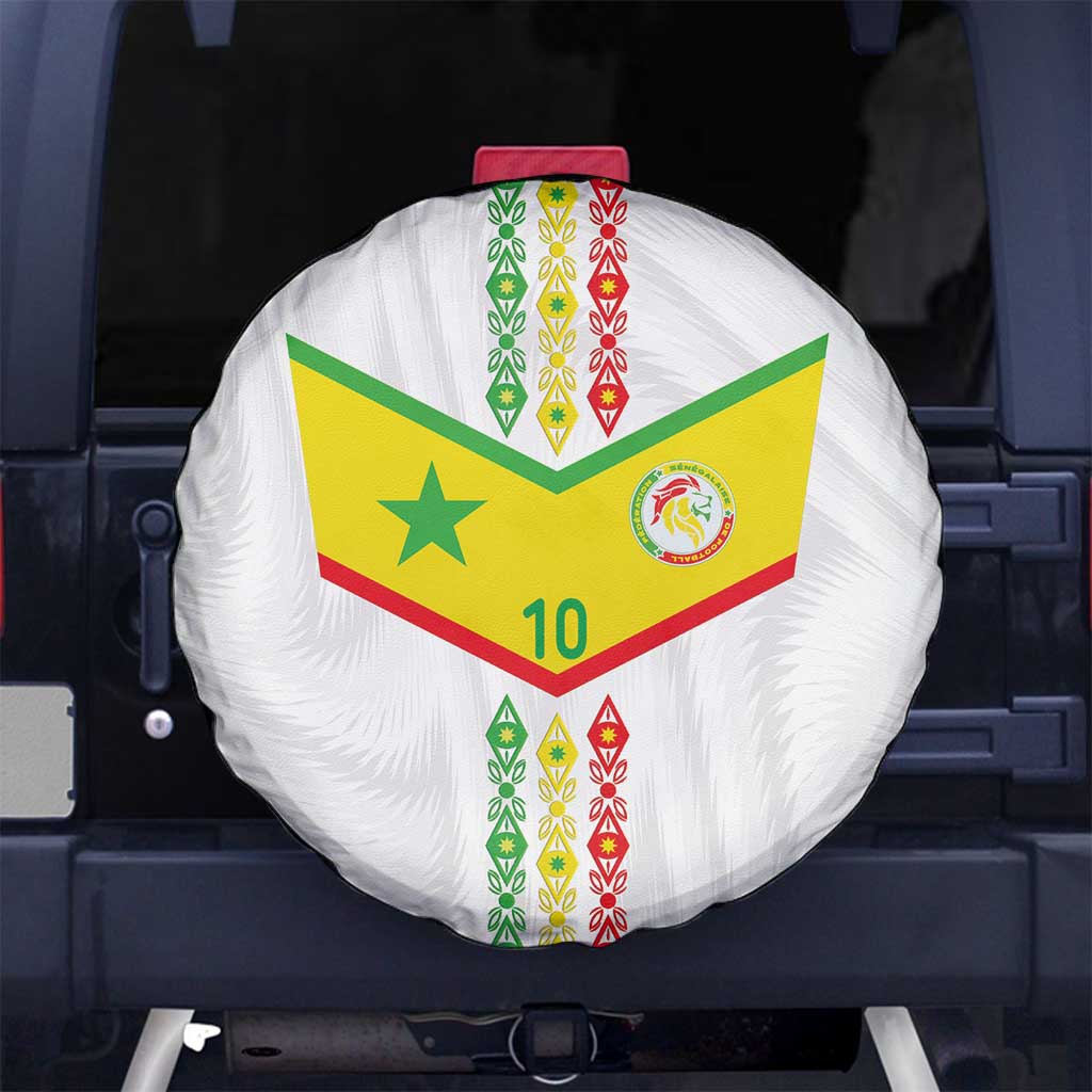 Custom Senegal Football Spare Tire Cover Tricolor Traditional Patterns Sporty Style - Wonder Print Shop
