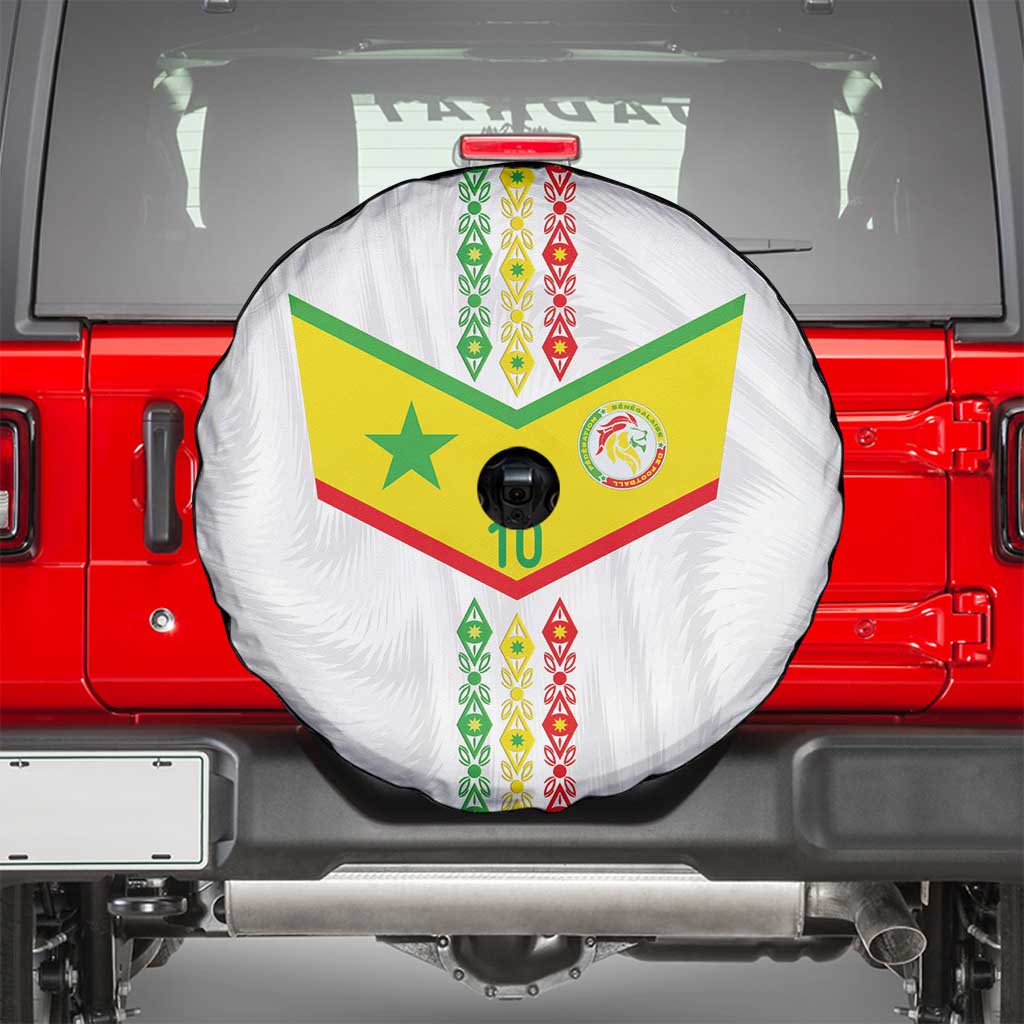 Custom Senegal Football Spare Tire Cover Tricolor Traditional Patterns Sporty Style - Wonder Print Shop