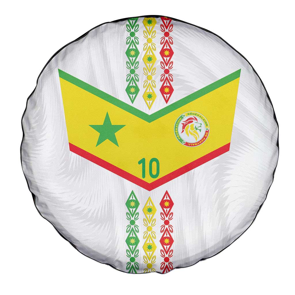 Custom Senegal Football Spare Tire Cover Tricolor Traditional Patterns Sporty Style - Wonder Print Shop