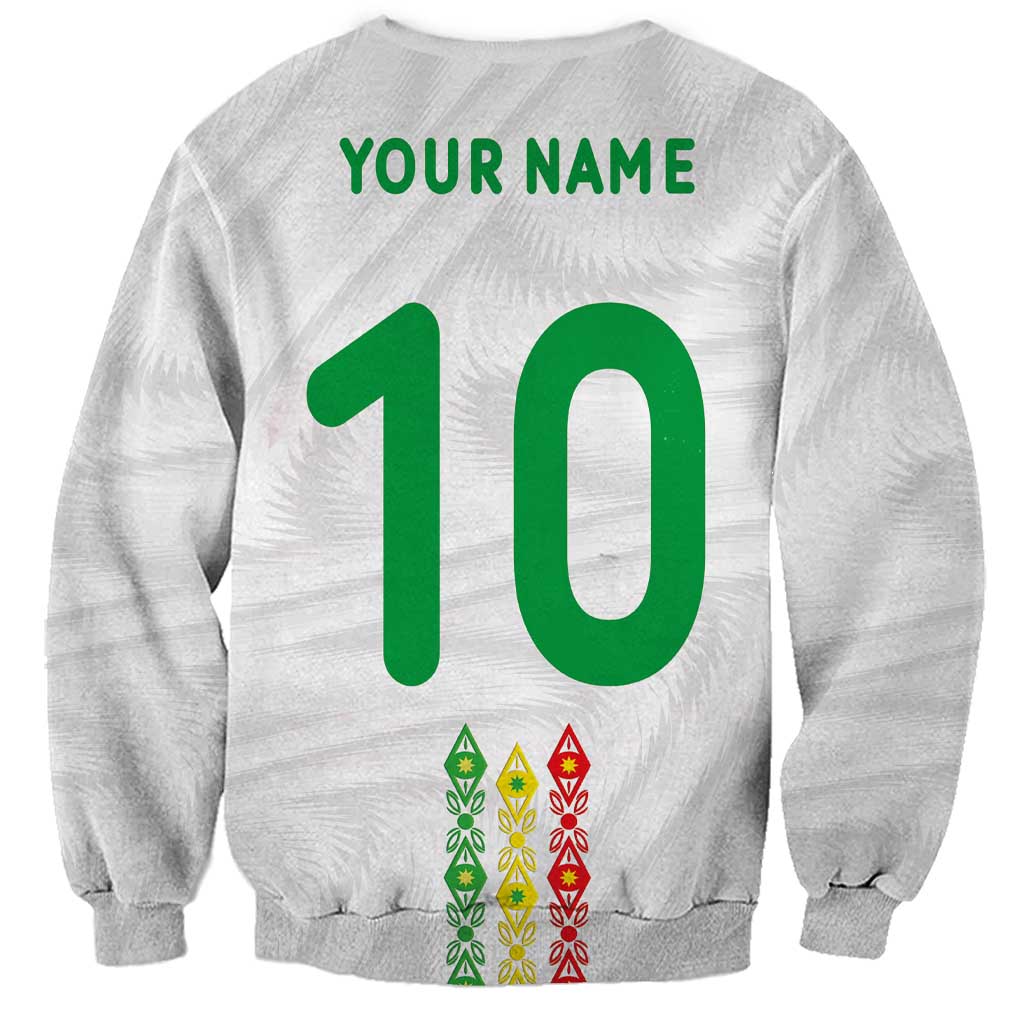 Custom Senegal Football Sweatshirt Tricolor Traditional Patterns Sporty Style - Wonder Print Shop