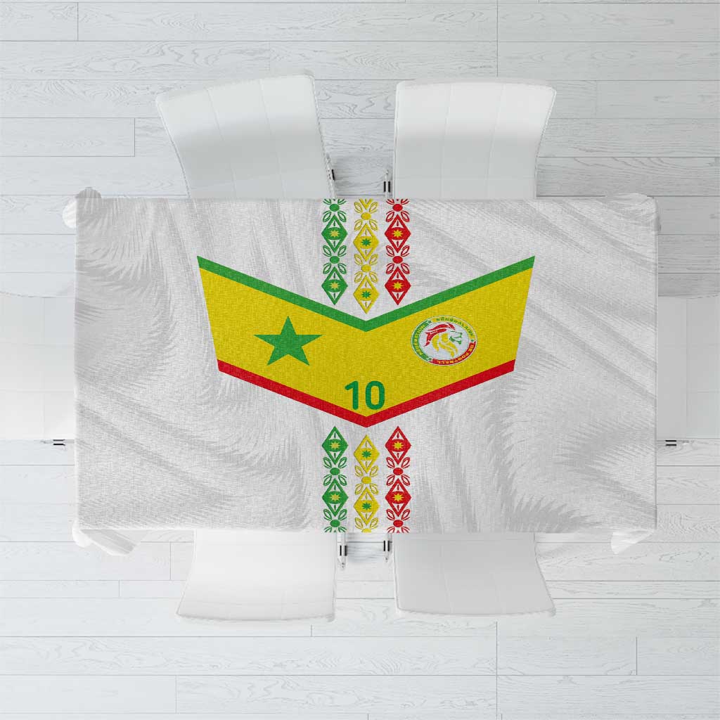 Custom Senegal Football Tablecloth Tricolor Traditional Patterns Sporty Style - Wonder Print Shop