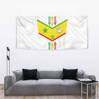 Custom Senegal Football Tapestry Tricolor Traditional Patterns Sporty Style - Wonder Print Shop