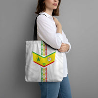Custom Senegal Football Tote Bag Tricolor Traditional Patterns Sporty Style - Wonder Print Shop